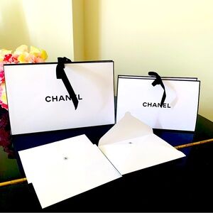 Chanel 2x origami gift wrap (2 different sizes) / card and envelope set NEW auth